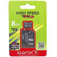 Карта памяти IcoNiX MicroSD + Adapter 8 ГБ Class 6