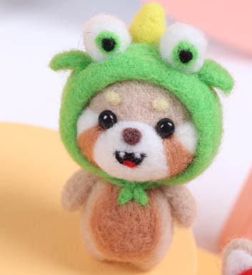 Набір для валяння з вовни ведмежа Сюн Цзюцзю Монстр + інструменти + брелок, фото 1