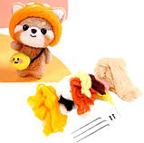 Набір для валяння з вовни брелок ведмежа Сюн Гарбуз + інструменти, фото 2