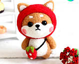 Набір для валяння з вовни брелок ведмежа Сюн Меймей Полунинця + інструменти, фото 5