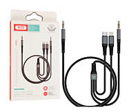 Кабель XO NB178C 3in1 audio adapter cable DC3.5 TO DC3.5 Black