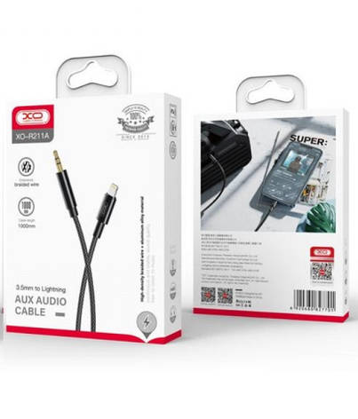 Кабель XO NB-R211A Lightning to 3.5mm cable Black, фото 3