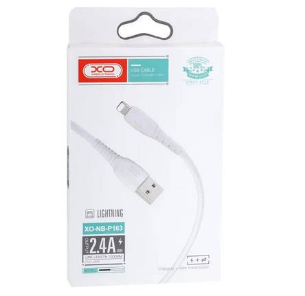 Кабель XO NB-P163 2.4A USB cable for Lightning 1M White, фото 3
