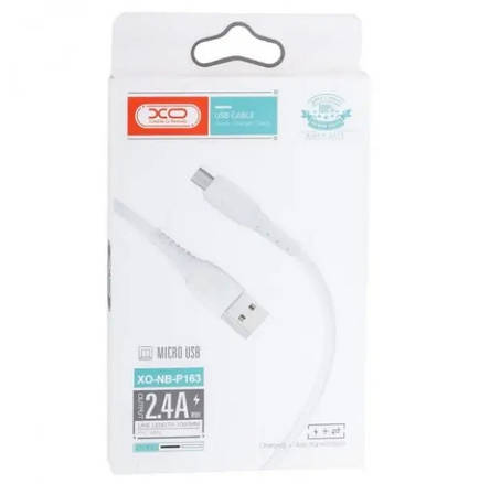 Кабель XO NB-P163 2.4A USB cable for micro 1M White, фото 3