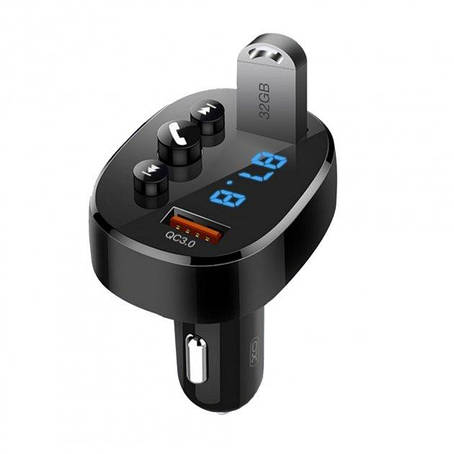 FM-трансмітер XO BCC03 car charger 18W Bluetooth + QC3.0 Quick Charger Black, фото 1