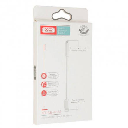 Кабель XO NB-R161 audio adapter Type-c to 3.5mm White, фото 3