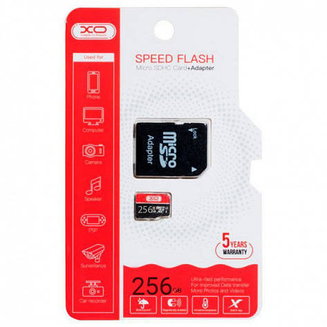 Карта Пам'яті XO High level TF high speed memory card 256 GB CL10 Black+Red, фото 1