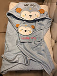 Рушник дитячий з капюшоном мавпочка +рукавичка мочалочка Babyline, фото 4