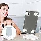 Косметичне дзеркало з LED підсвіткою від USB, Cosmetic mirror Angel / Настільне дзеркало для макіяжу, фото 3