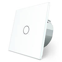 Сенсорный выключатель 1 сенсор Livolo стекло белый