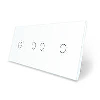 Сенсорная панель для выключателя 4 сенсора 1-2-1 Livolo стекло белый