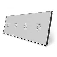 Сенсорная панель для выключателя 4 сенсора 1-1-1-1 Livolo стекло серый
