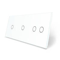 Сенсорная панель для выключателя 4 сенсора 1-1-2 Livolo стекло белый