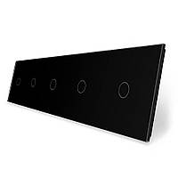Сенсорная панель для выключателя 5 сенсоров 1-1-1-1-1 Livolo стекло черный