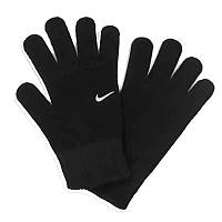 В'язані рукавиці NIKE SWOOSH KNIT GLOVES 2.0 BLACK/WHITE N.100.0665.010, Чорний, Розмір (EU) — S/M