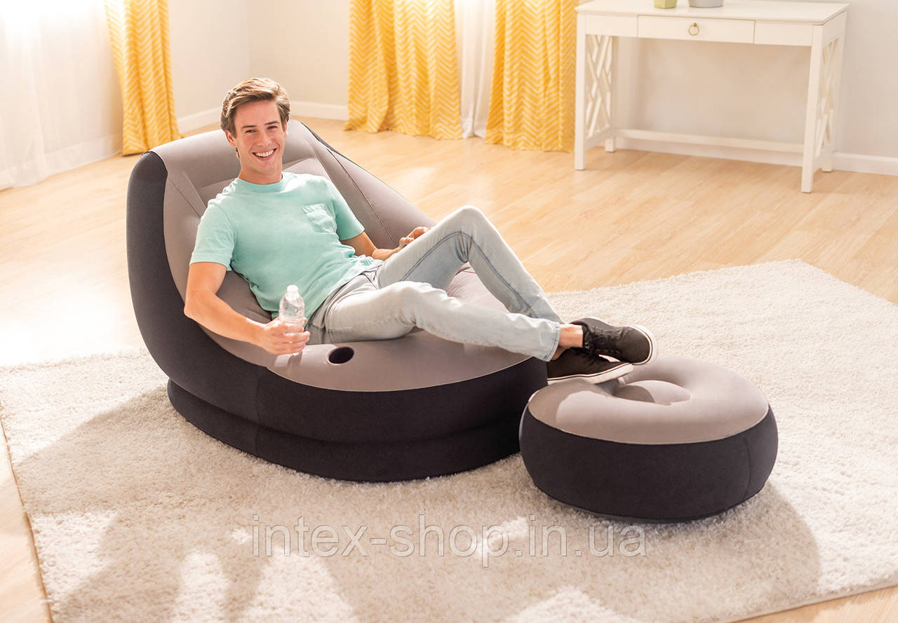 Купить Надувное кресло с пуфиком Intex Ultra Lounge 68564 (102x137x79 ...
