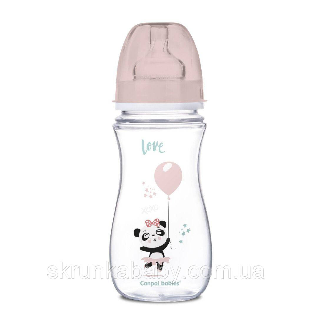 Пляшка з широким отвором антиколікова Canpol babies Easystart Toys (300 мл) зелена