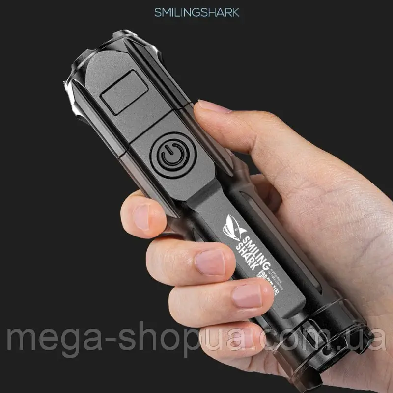 Потужний акумуляторний LED ліхтарик для риболовлі та туризму, ручний світлодіодний ліхтар DEF801, фото 1