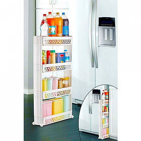 Підлогова полиця етажерка у ванну кімнату на коліщатках 4 яруси 933