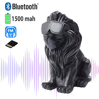 Портативна Bluetooth-колонка Ukc CHM19 у формі лева в окулярах USB microSD MP3 плеєр Чорний