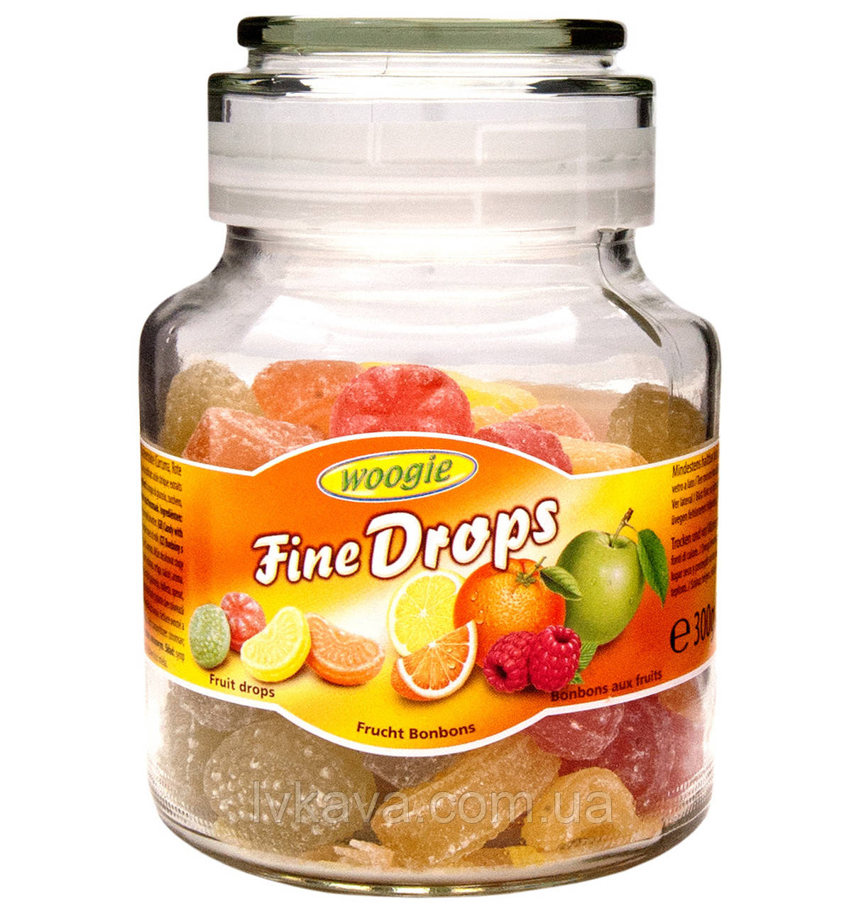 Льодяники Fine Drops Woogie зі смаком фруктове асорті, 300 г