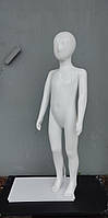 Детский белый глянцевый манекен Аватар 110см без лица в полный рост