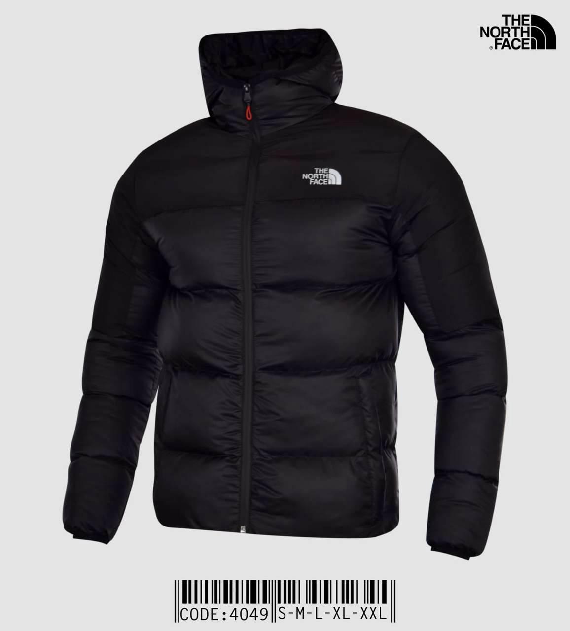 Куртка пуховик чоловіча The North Face чорна тепла укорочена стильна холофайбер Туреччина, фото 1