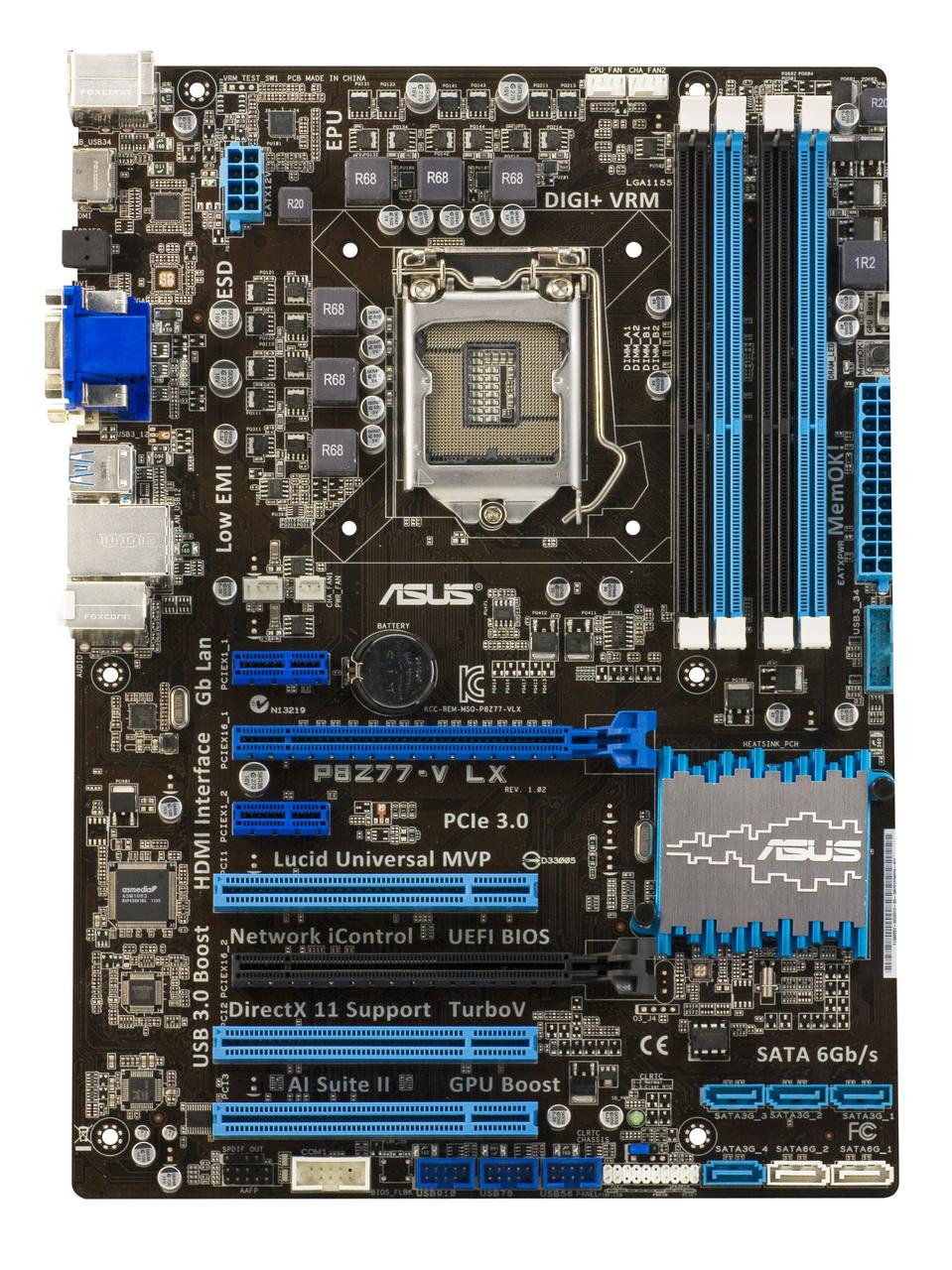 Материнская Плата S1155 Asus P8Z77-V LX Intel Z77 GM (int Video) 4*DDR3 ...
