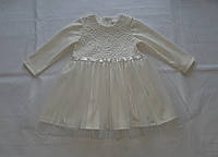 Детское трикотажное платье с длинным рукавом, размер 86