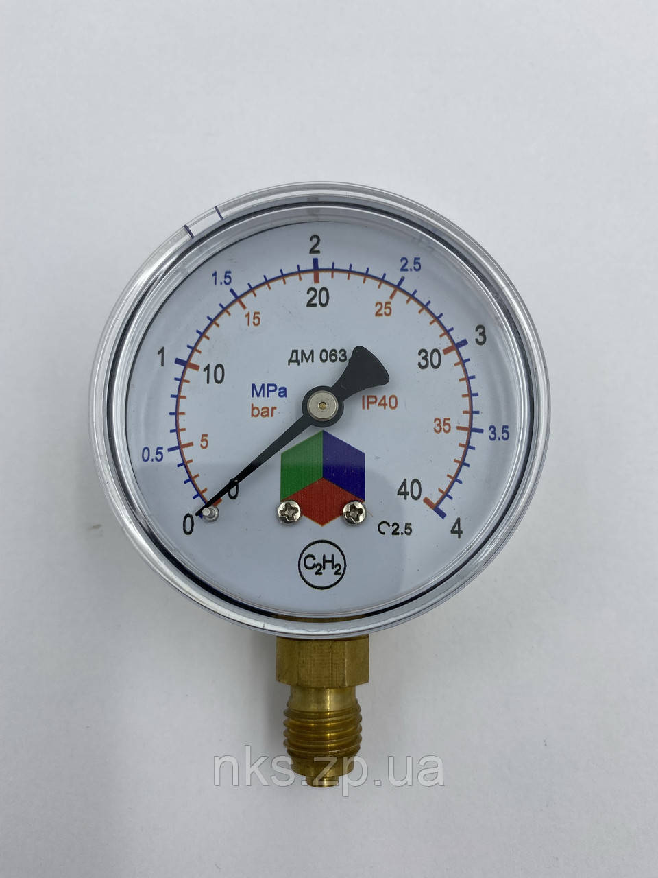 Манометр 40 bar (ацетилен) М12х1,5