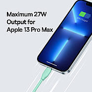 Кабель для швидкої зарядки Type-C на Lightning PD 20W BASEUS Jelly Liquid Silica Gel 1.2м (зелений), фото 5