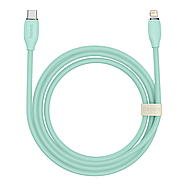 Кабель для швидкої зарядки Type-C на Lightning PD 20W BASEUS Jelly Liquid Silica Gel 1.2м (зелений), фото 2