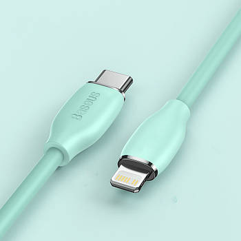 Кабель для швидкої зарядки Type-C на Lightning PD 20W BASEUS Jelly Liquid Silica Gel 1.2м (зелений)