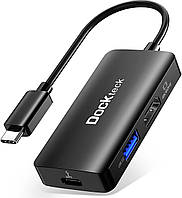 Адаптер USB C HDMI 4K 60 Гц, концентратор USB-C 3 в 1 с портами данных PD 100 Вт, USB A 5 Гбит/с