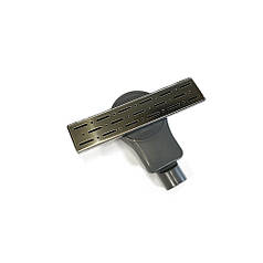 Душовий канал FORTE ROTATION 30 см, корпус і решітка-неірж.сталь, подвійний закрив, горизонтальний вихід 50 мм