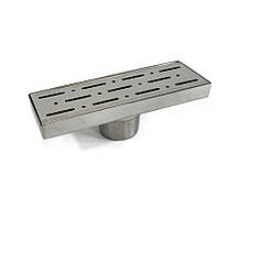 Душовий трап ALFA DIRECT 20 см, корпус і решітка — неіржавка сталь, сухий закрив, вертикальний вихід 50 мм