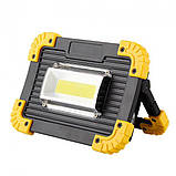Ліхтар прожектор світлодіодний пошуковий L811-20W-COB+1W, ЗП micro USB з Power Bank, 2х18650, 4000mah, фото 6