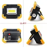 Ліхтар прожектор світлодіодний пошуковий L811-20W-COB+1W, ЗП micro USB з Power Bank, 2х18650, 4000mah, фото 3