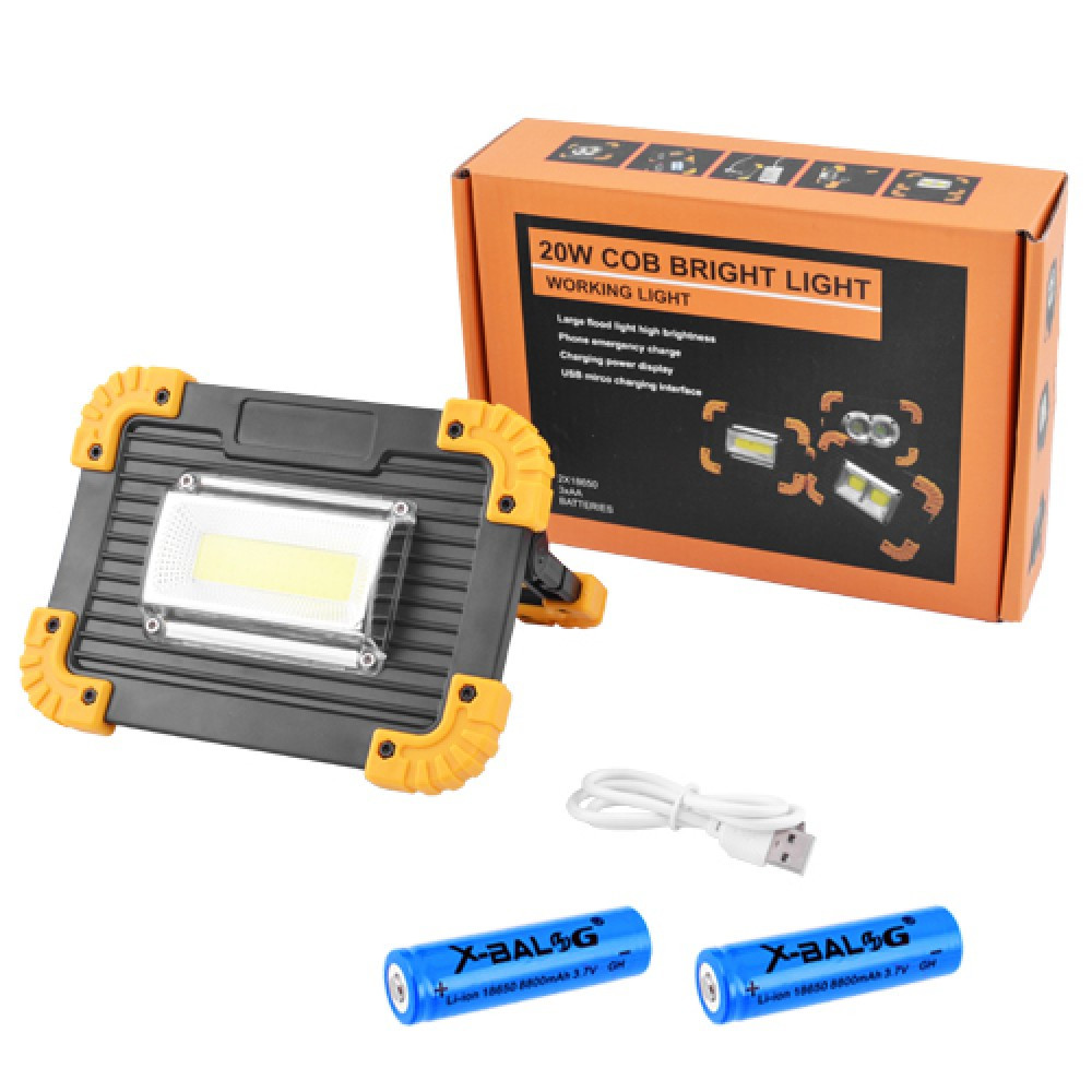 Ліхтар прожектор світлодіодний пошуковий L811-20W-COB+1W, ЗП micro USB з Power Bank, 2х18650, 4000mah