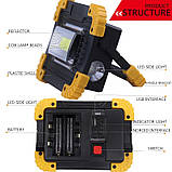 Ліхтар прожектор світлодіодний пошуковий L811-20W-COB+1W, ЗП micro USB з Power Bank, 2х18650, 4000mah, фото 4