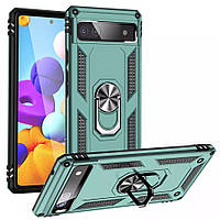 Чохол протиударний з підставкою для Pixel 6a зелений захисний бампер