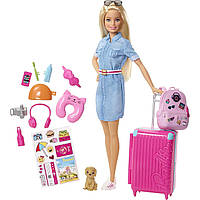 Кукла Барби Путешественница Barbie Travel Dreamhouse Adventures Mattel Игровой набор со щенком