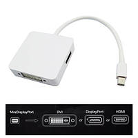 Переходник mini DisplayPort - DVI+HDMI+DP (Mac) Apple конвертер AK-340509-002-W PC дисплей проектор монитор