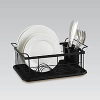 Сушарка для посуду Maestro MR-1027 настільна 2-х ярусна з піддоном чорна