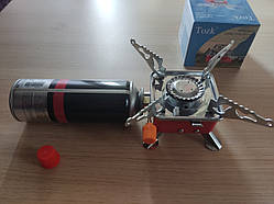 Газова плита Tozk, з п'єзо-запалюванням, у футлярі