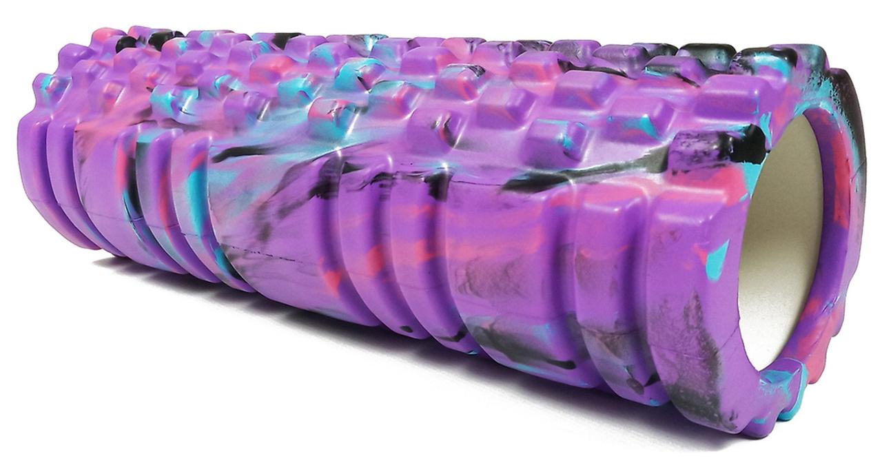 Масажний ролер EasyFit Grid Roller Multi 30 см фіолетовий