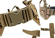 Тактичний пояс розвантажувальний РПС з кріпленнім MOLLE та плечовими лямками Multicam Arid степовий без підсумків, фото 3