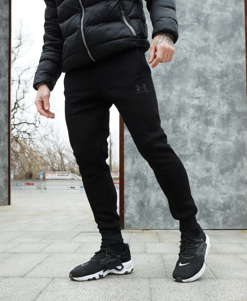РОЗПРОДАЖ! Чоловічі теплені (на флісі) спортивні штани Under Armour чорні