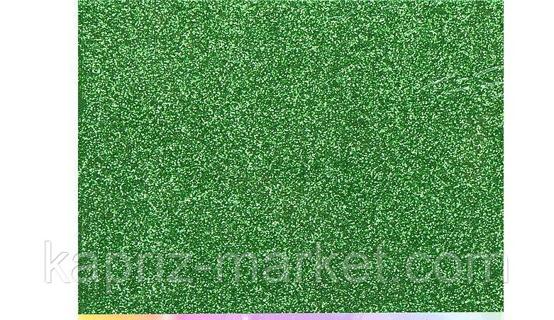 Фоаміран з гліттером А4, колір зелений, ціна за 1 лист