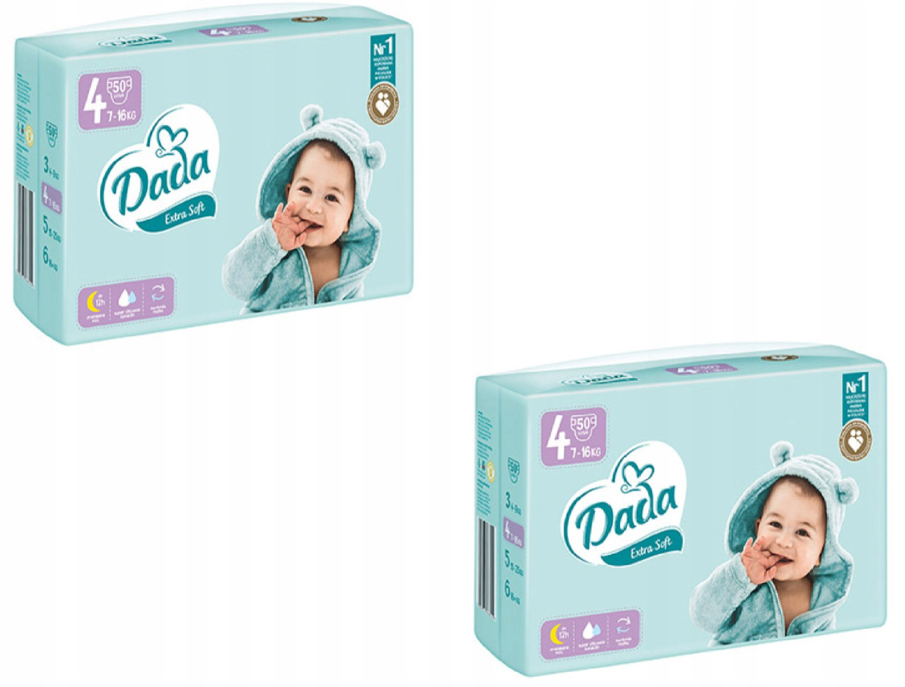Підгузки для дітей Dada Extra Soft Mega Box 4 (7-18 кг) 96 шт, фото 1